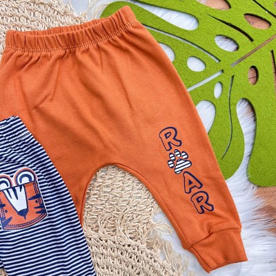  Kit 3 Calças - Tigre Roar - Ferrugem, Marinho e Listrado